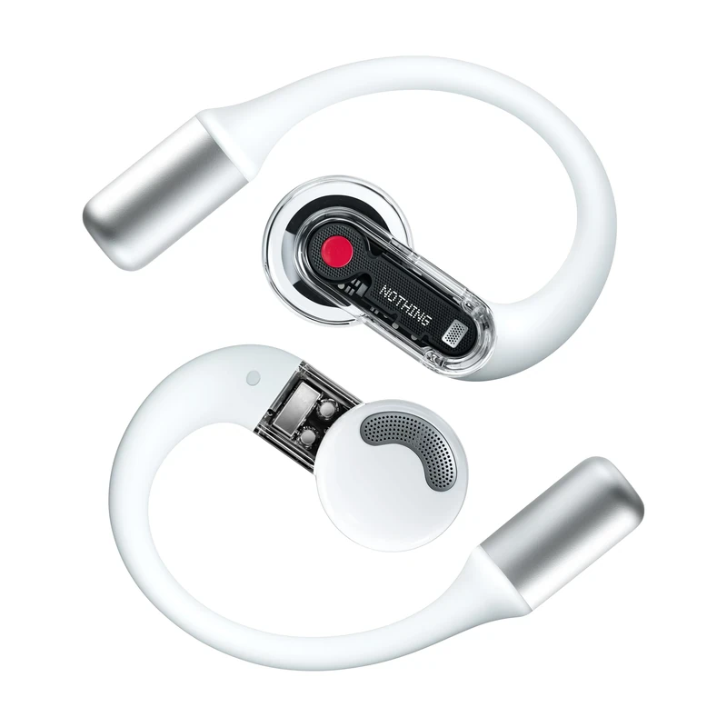 Nothing Ear (open) wireless open headphones with Dual mics and AI Clear Voice, Open Sound Technology, IP54 water resistant, 30 hours of playback and Advanced EQ - White