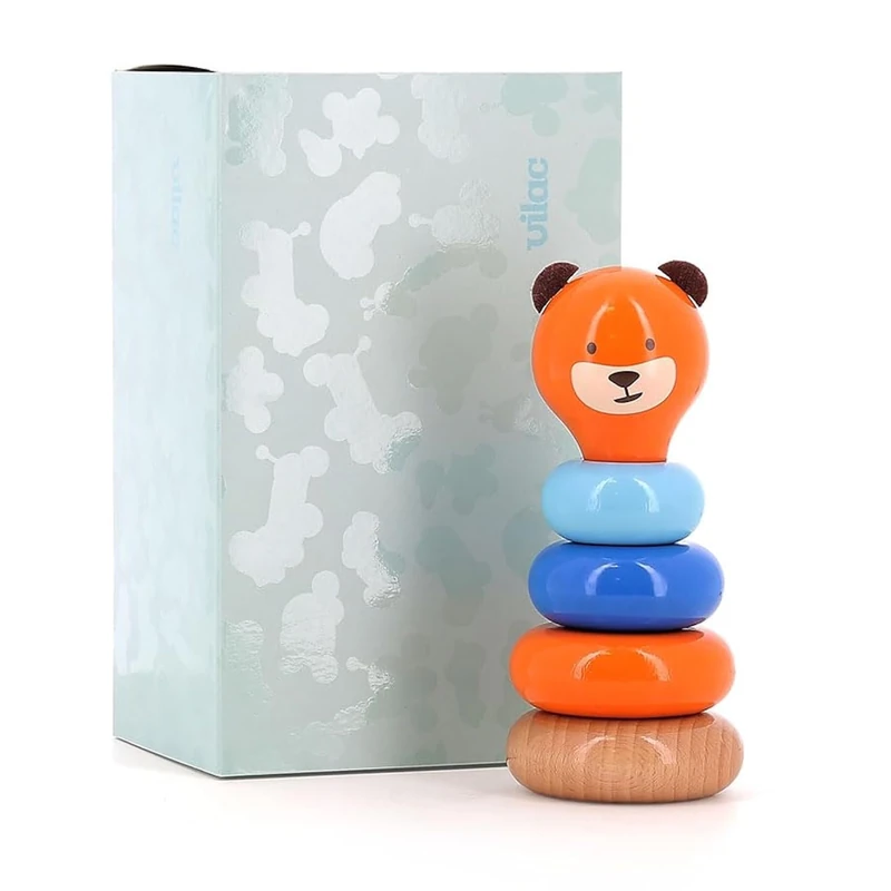 Vilac - Stackable Wooden Boizoos, Marcel the Pooh, 8085Y, Multicolour