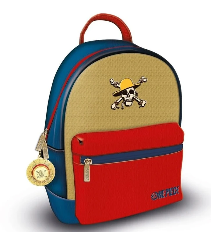 Pyramid International ONE PIECE (LUFFY) Fashion Backpack - Luxury Faux Leather, Unique Lining, Matching Zipper Accessory, Inner & Outer Pockets, Durable & Lightweight, A Must-Have for One Piece Fans