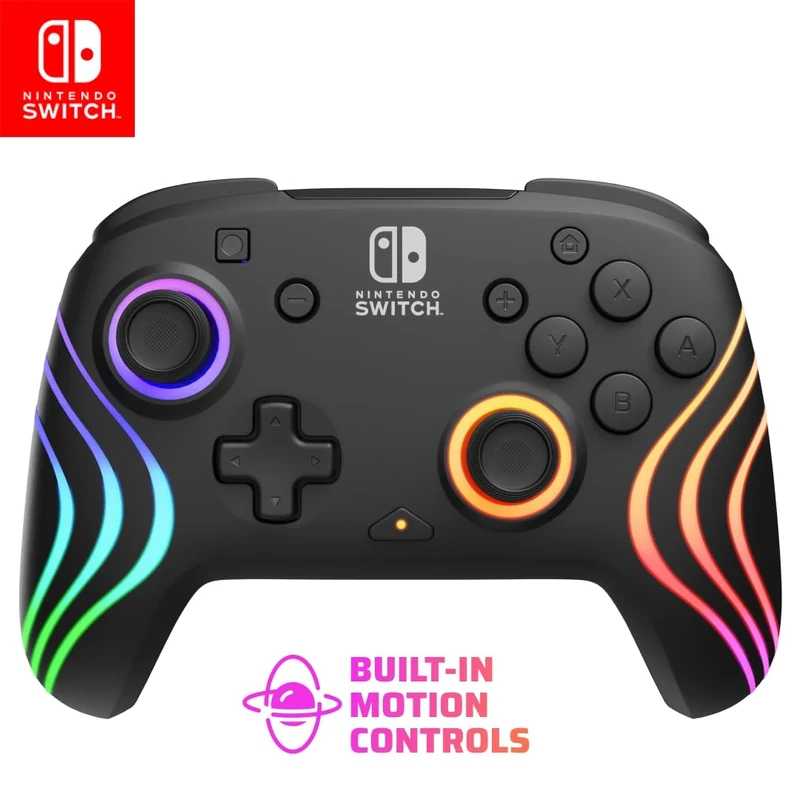 PDP Nintendo Switch Afterglow Wave- Wireless- Black