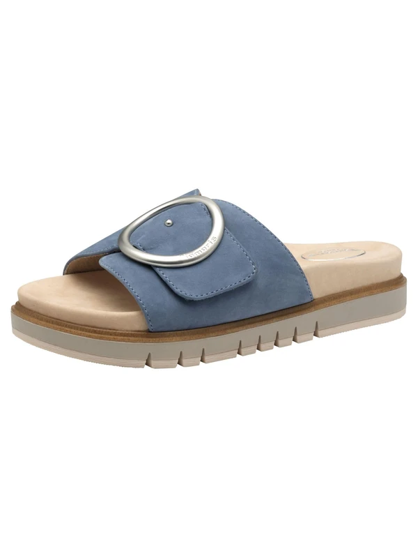 Tamaris Comfort Women’s Leather Mules Elegant, Denim, 4 UK