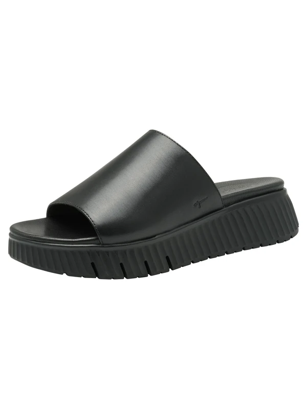 Tamaris Comfort Women’s Leather Platform Mules, Black, 6 UK