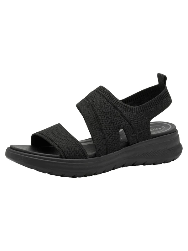 Tamaris Comfort Women’s Flat Slip-On Sandals Vegan, Black Uni, 7,5 UK