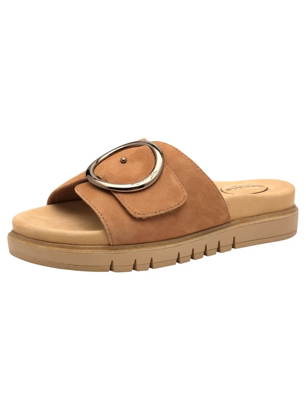 Tamaris Comfort Women’s Leather Mules Elegant, Cognac Suede, 6,5 UK
