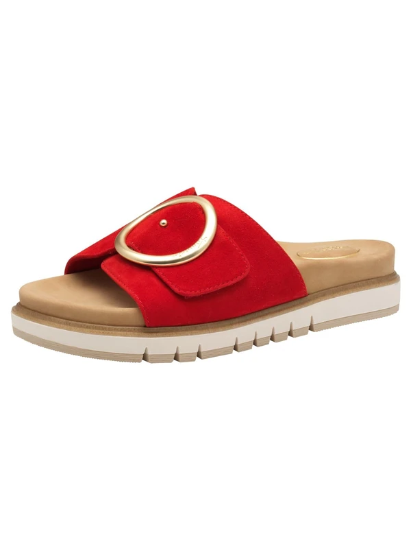 Tamaris Comfort Women’s Leather Mules Elegant, Red, 3,5 UK