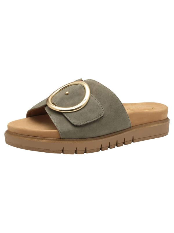 Tamaris Comfort Women’s Leather Mules Elegant, Sage, 3,5 UK