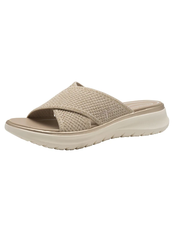 Tamaris Comfort Women’s Mules with Chunky Sole Vegan, Beige/Gold, 3,5 UK - Image 1