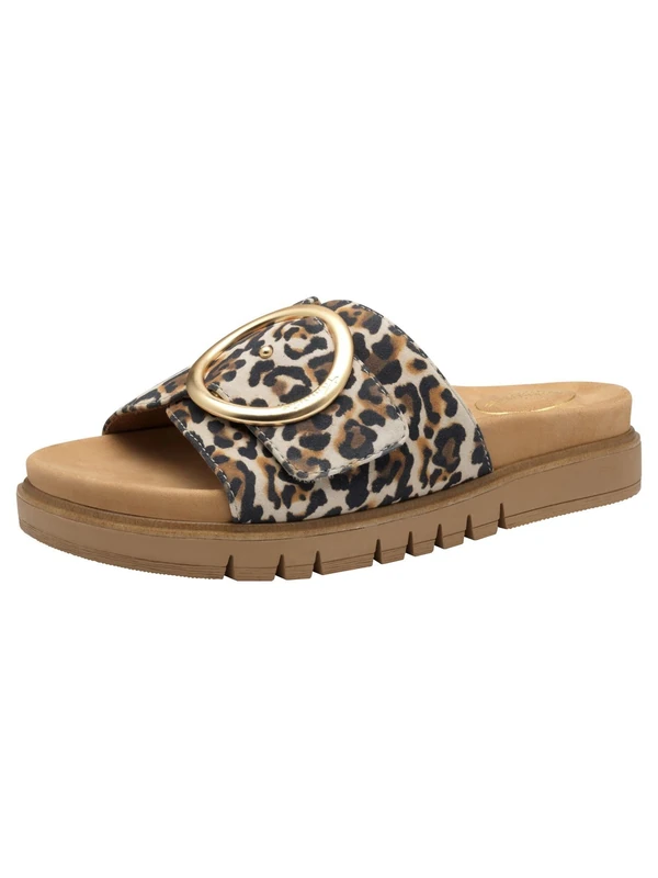 Tamaris Comfort Women’s Leather Mules Elegant, Leopard, 4 UK