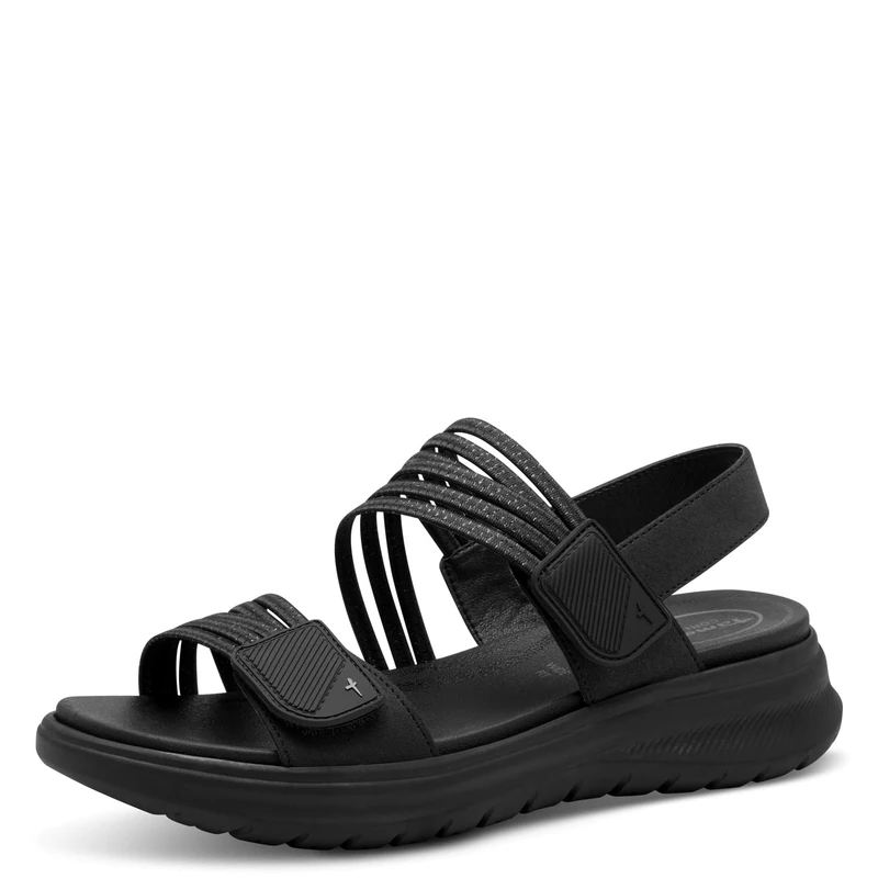 Tamaris Comfort Women’s Flat Sandals Sporty Vegan, Black Uni, 6 UK