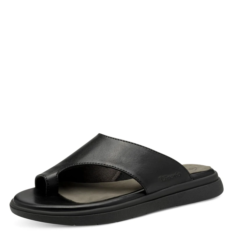 Tamaris Women's Comfort Damen Pantolette Leder Wide Fit Sandal, Black (Black Nappa), 6.5 UK