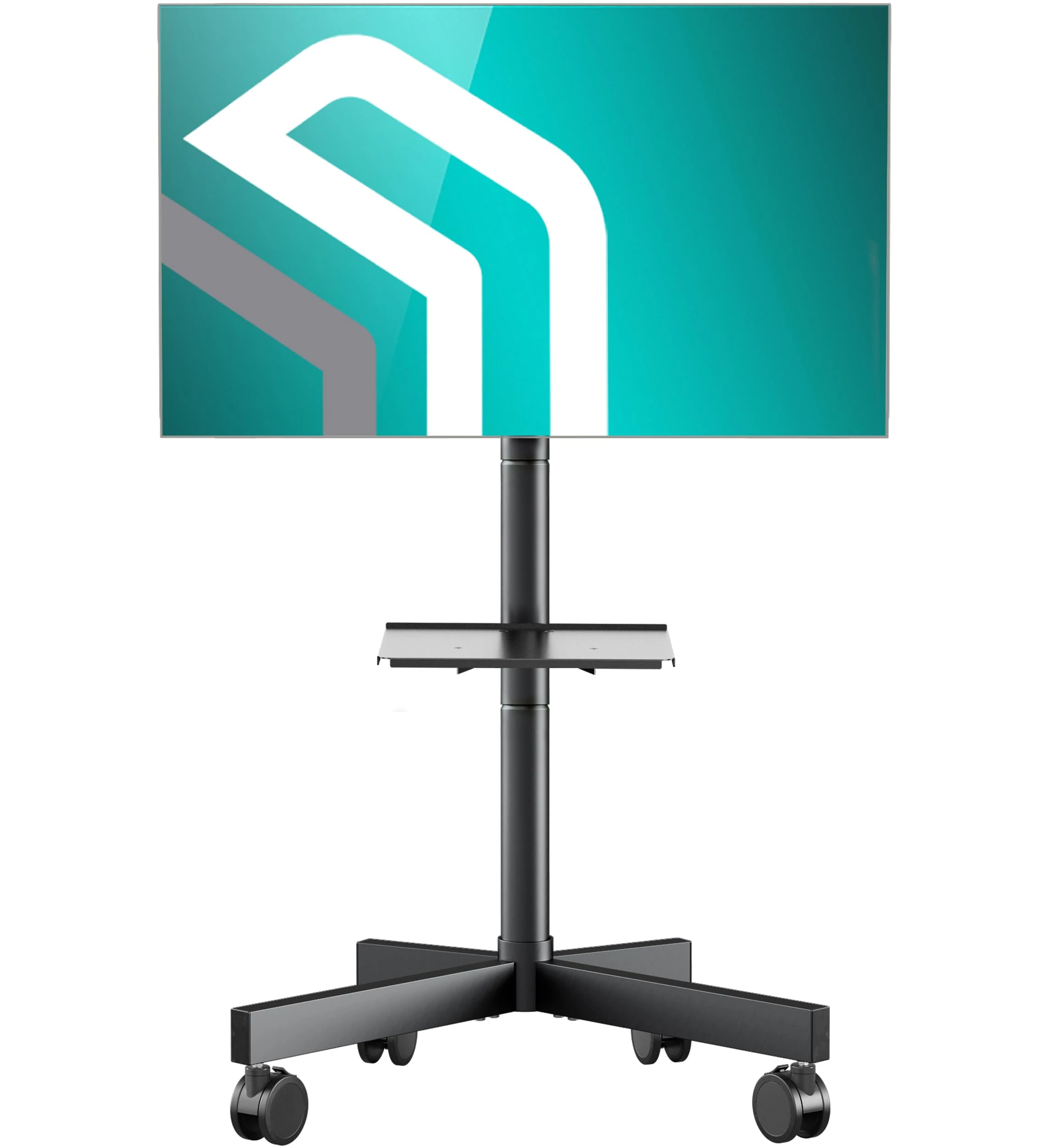 ONKRON Mobile TV Stand on Wheels for 26" - 55" Screen, Small TV Trolley Stand on Wheels Weight up to 35 kg - TV Floor Stand VESA 100x100 - VESA 400x400/Height Adjustable TV Stand Tilt TS1131-B Black