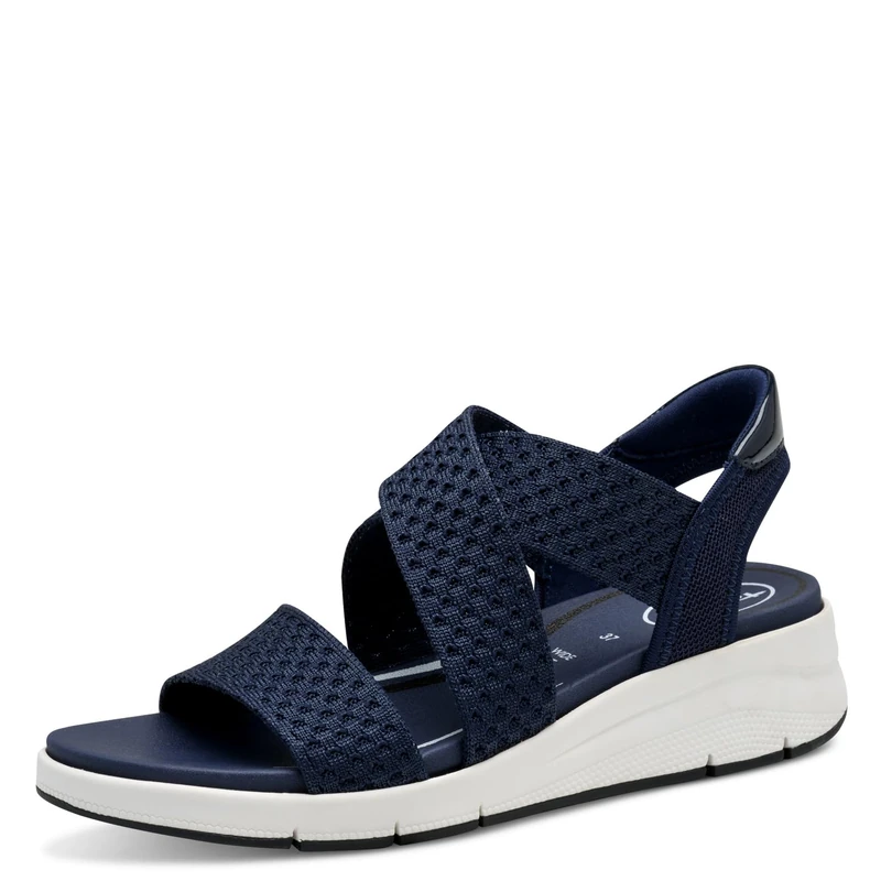 Tamaris Comfort Women’s Flat Slip-On Sandals Vegan, Navy, 6 UK