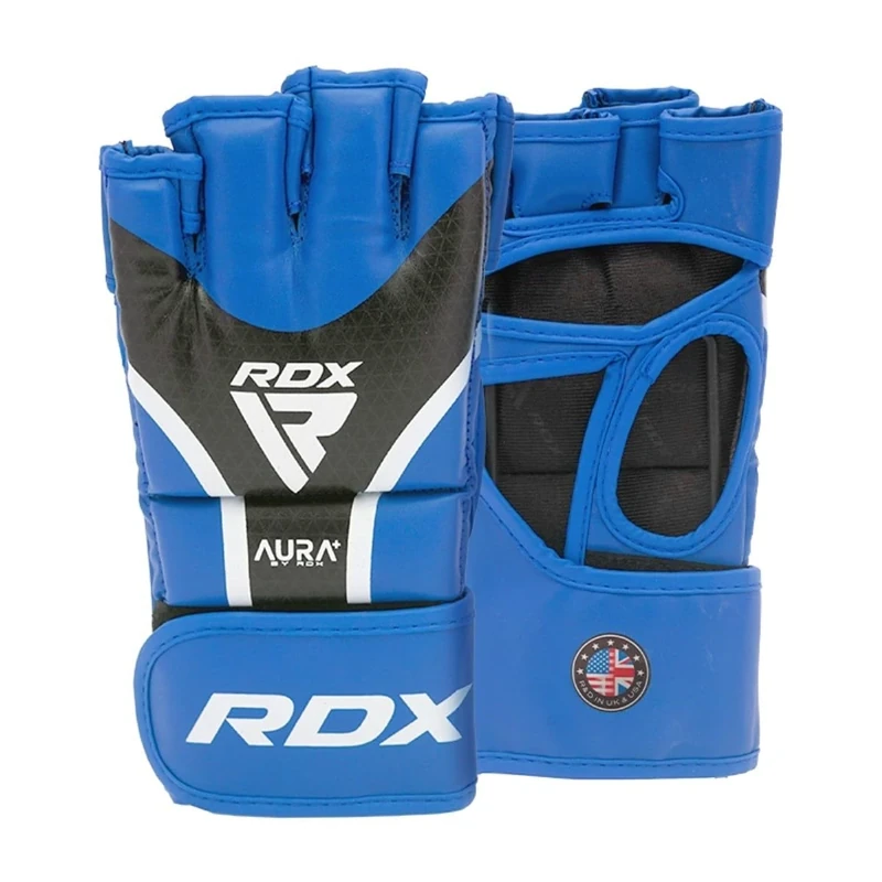 RDX Grappling Gloves Aura Plus T-17 (Blue, XL)