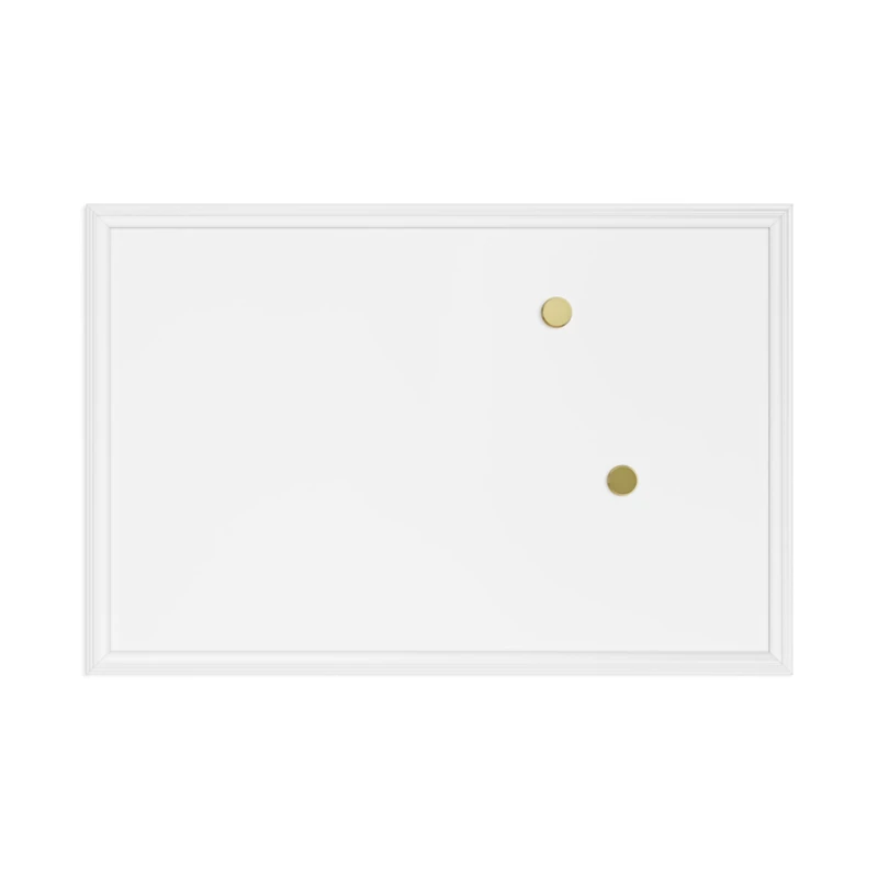 U Brands Farmhouse Magnetic Dry Erase Board, 23"x17", White Wood Style Frame, Includes 2 Magnets