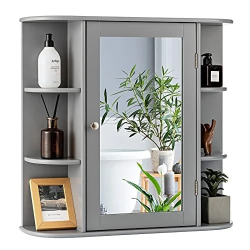 Generisch Grey Mirror Cabinet
