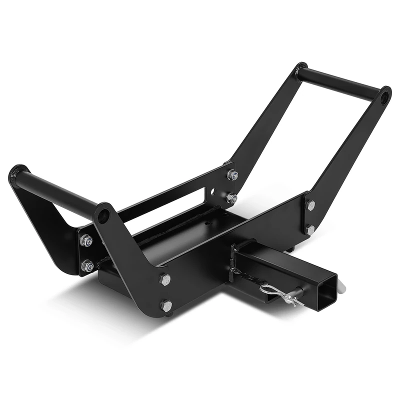 DNA MOTORING Cradle Winch Mount Mounting Plate Foldable for 2" Class IV Hitch Receivers, Up to 12,000Lbs Capacity, Powder Coated Steel, Tow-Mount