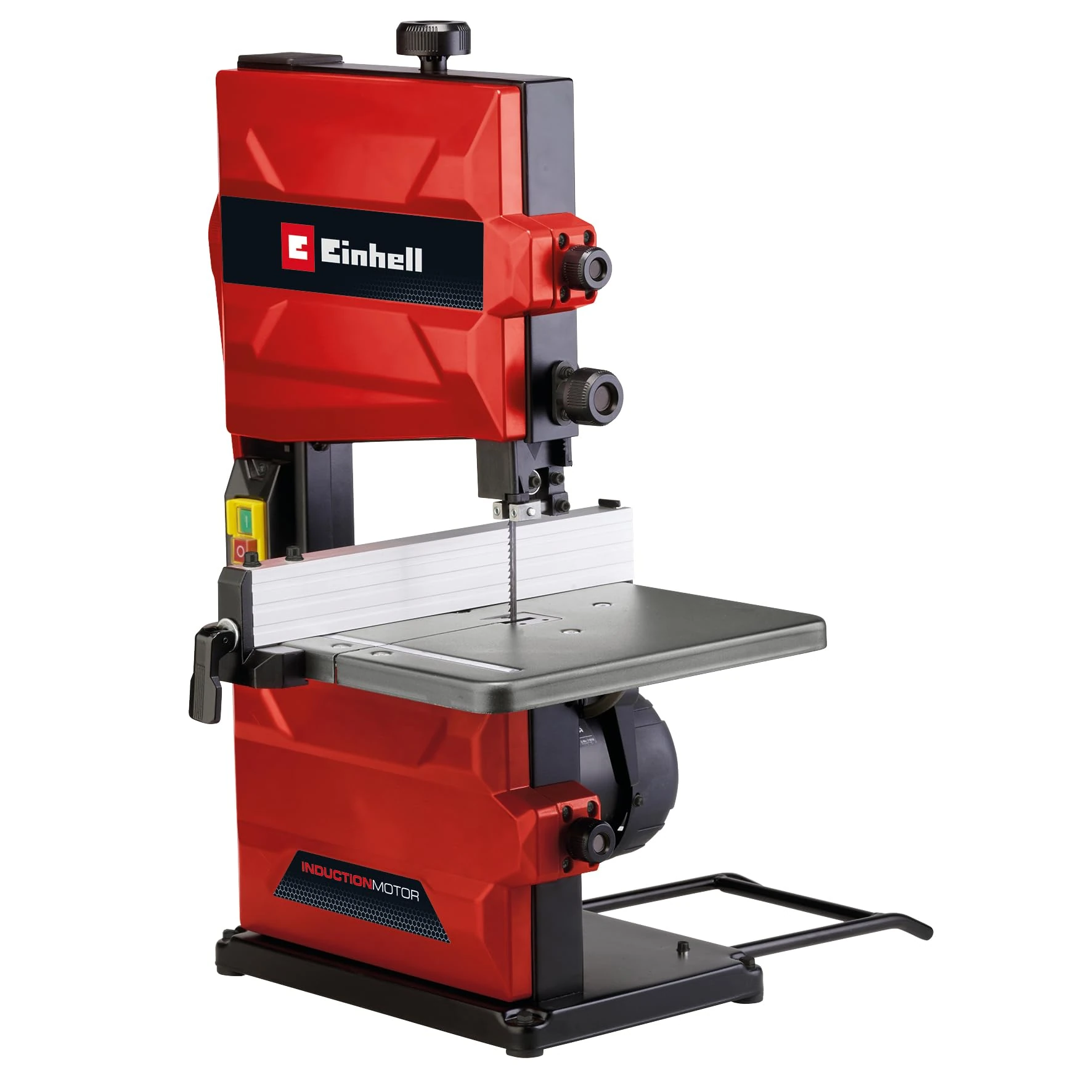 Einhell Electric Bandsaw - 200mm Bench Saw with 45° Tiltable Metal Work Table for Mitre Cuts, Parallel Stop, Dust Extraction - TC-SB 200/1 Portable Band Saw for Woodworking, Crafting and DIY