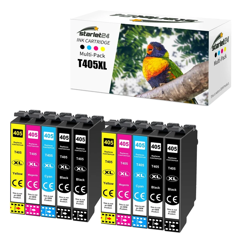 Starlet24 10x 405XL Ink Cartridges Compatible with Epson 405 405XL Multipack for Workforce Pro WF-4820 WF-3820 WF-4830 WF-7840 WF-7830 WF-4825DWF WF-3825 WF-7835