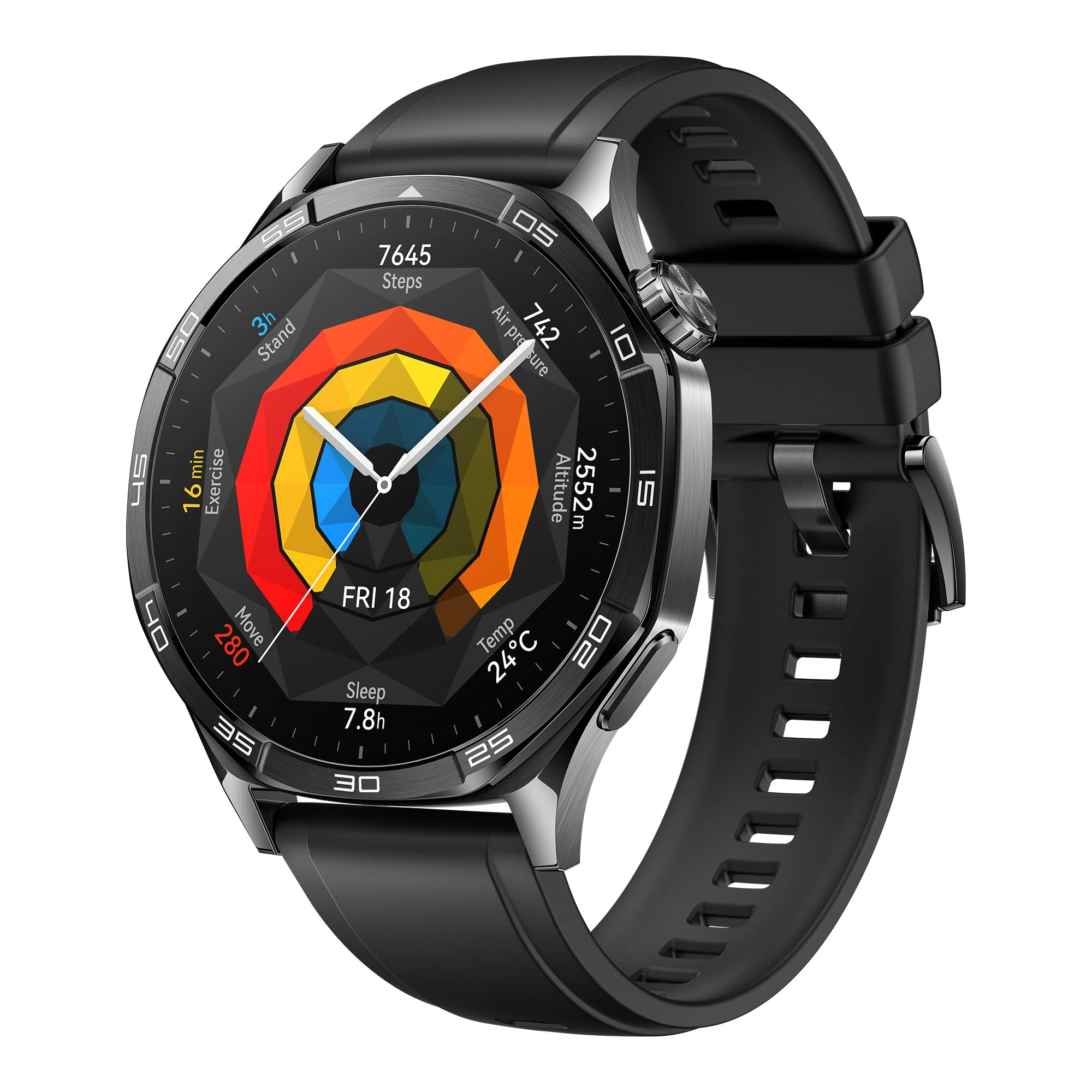 HUAWEI WATCH GT 5 46mm Smartwatch, Sharp-Edged Design, All-new Running and Cycling Sports, Health Tracking, up to 14 Days Battery Life, Compatible with iOS and Android, Black