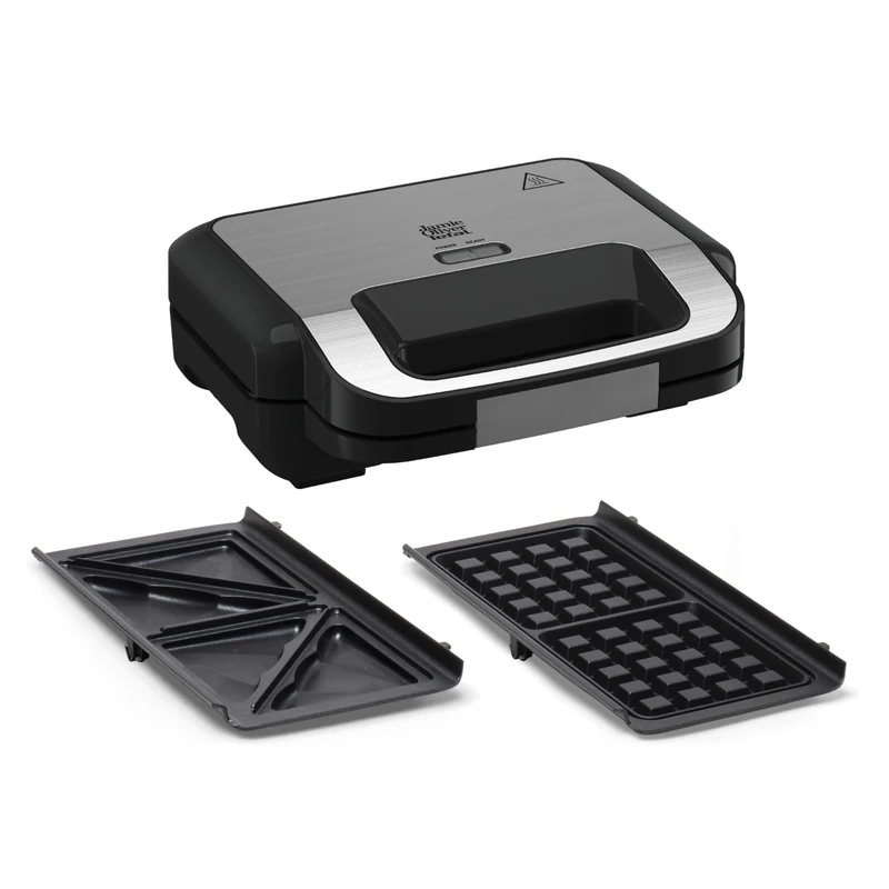 Tefal SW70J810 Sandwich and Waffle Combination Device, Plastic, Stainless Steel/Black