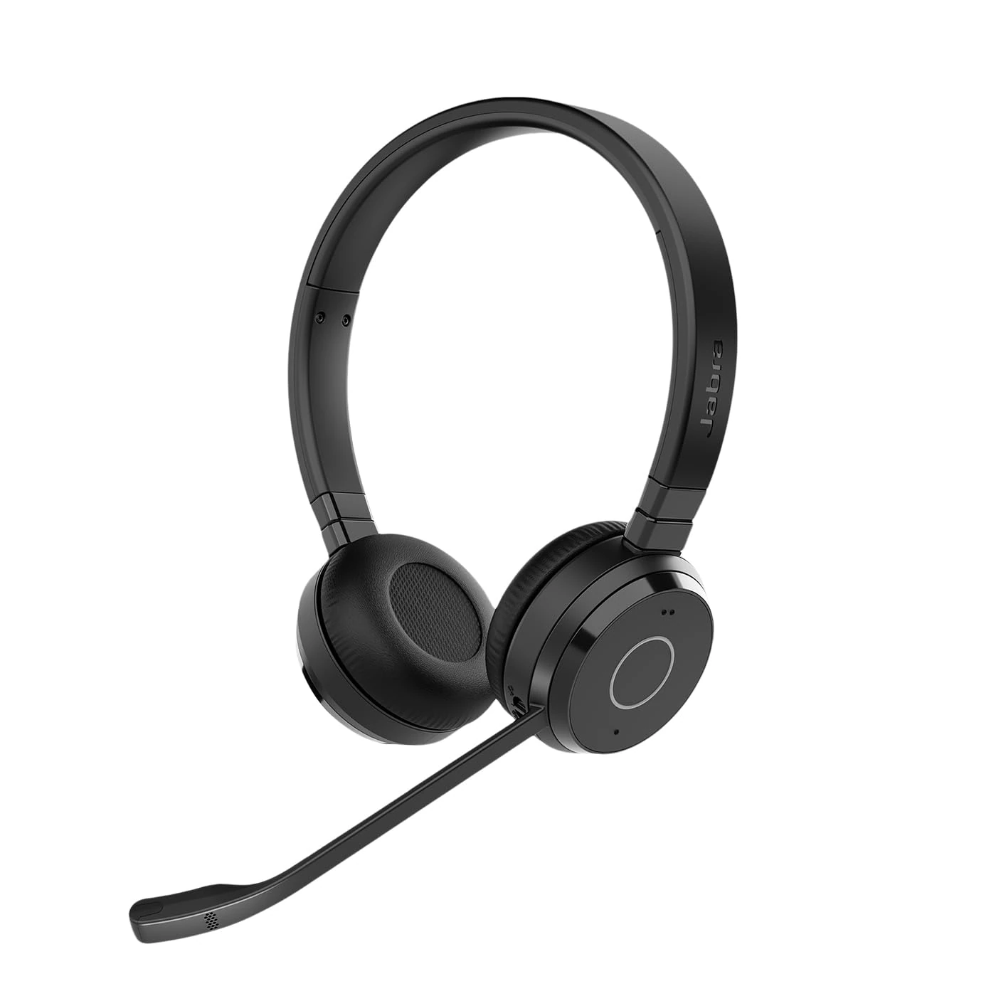 Jabra Evolve 65 TE (3rd Edition 2025) Wireless Bluetooth Stereo Headset with Mic, Connect to Two Devices, 16h Battery, Noise-Cancelling Mic, USB-A Adapter, MS Teams Certified, Charging Stand, Black