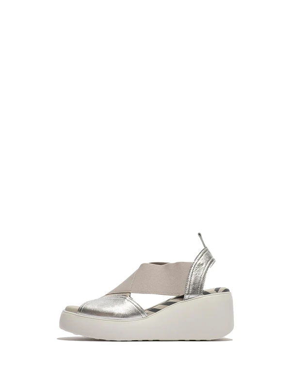 Fly London Women's DAIF216FLY Sandal, Silver, 4 UK
