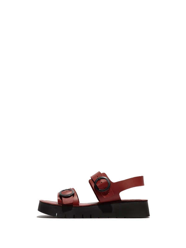 Fly London SOLB260FLY Women's Leather Sandals - Intense Rust