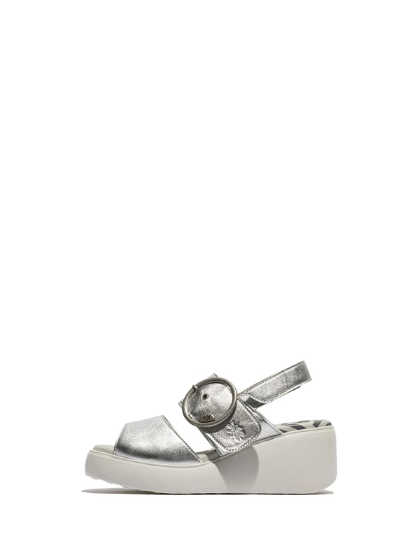 Fly London Women's DIGO939FLY Sandal, Silver, 9 UK