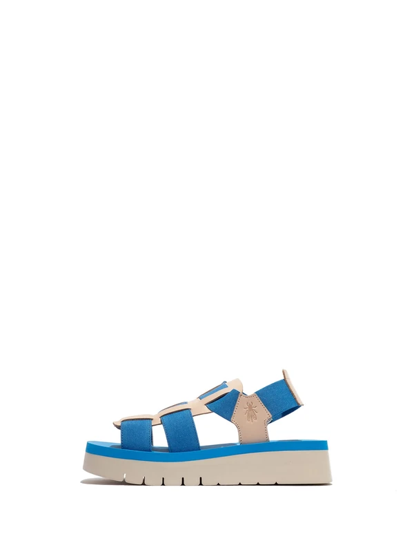 Fly London Women's SAMB245FLY Sandal, Natural/azurre/azurre, 9 UK