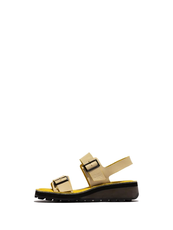 Fly London Women's HAVI556FLY Sandal, Panna/Yellow, 2 UK