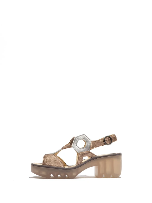Fly London TEWA573FLY Women's Sandal, Sahara/silver