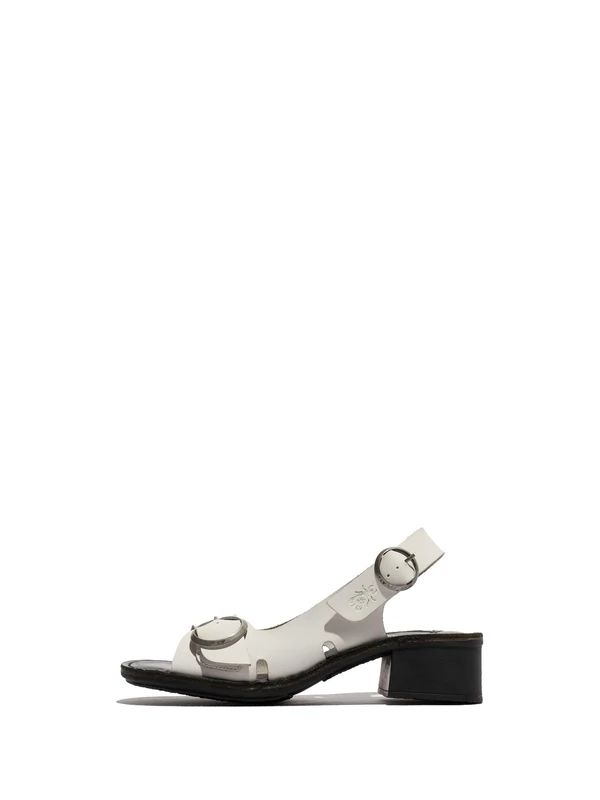 Fly London EDOV237FLY Women's Sandal, White/black