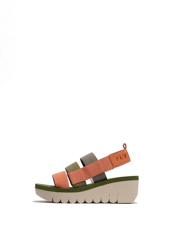 Fly London Women's YERE847FLY Sandal, Tea Rose/Multicolor/ArmyGreen, 2 UK