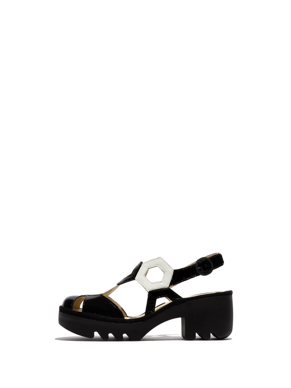 Fly London TRUL582FLY Women's Sandal, Black/white