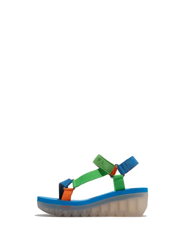Fly London YEFA726FLY Women's Sandal, Grey/multicolor/army green - Image 1