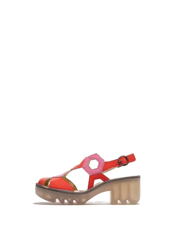 Fly London TRUL582FLY Women's Sandal, Scarlet/pink