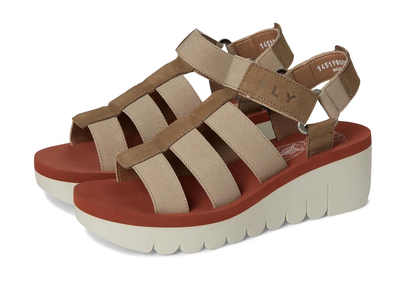 Fly London YOJI198FLY Women's Sandal, Military/beige/brick