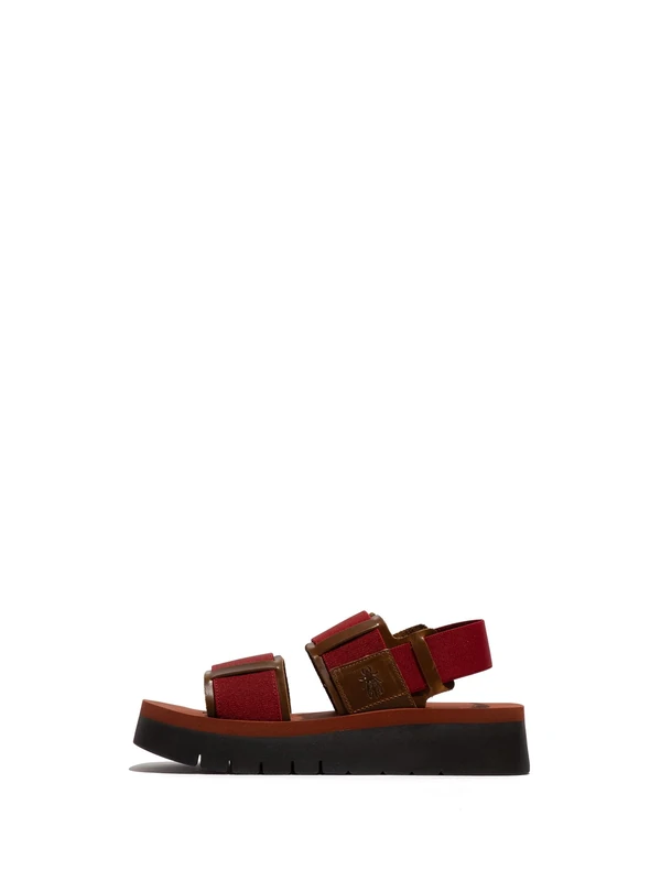 Fly London Women's SORU277FLY Sandal, Camel/Dark red/Brick, 2 UK - Image 1