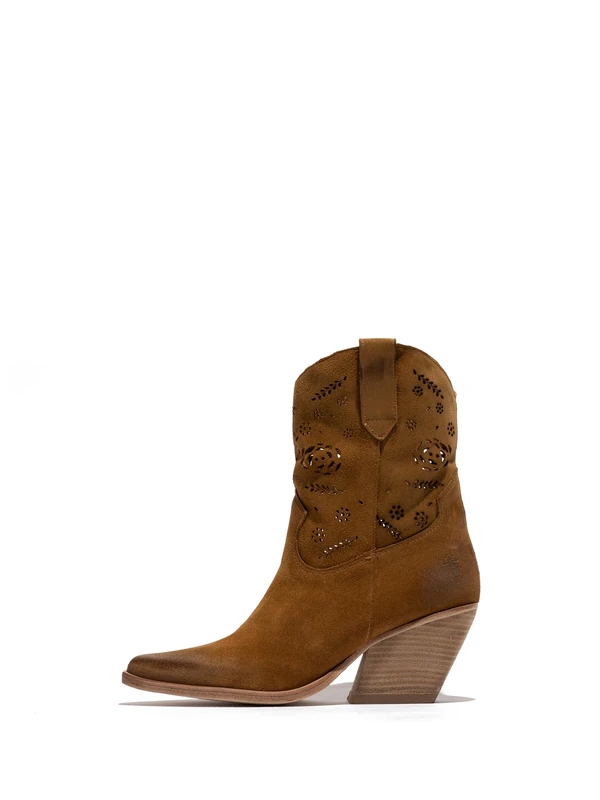 Fly London WALU289FLY Women's Western Boot - Brown Leather
