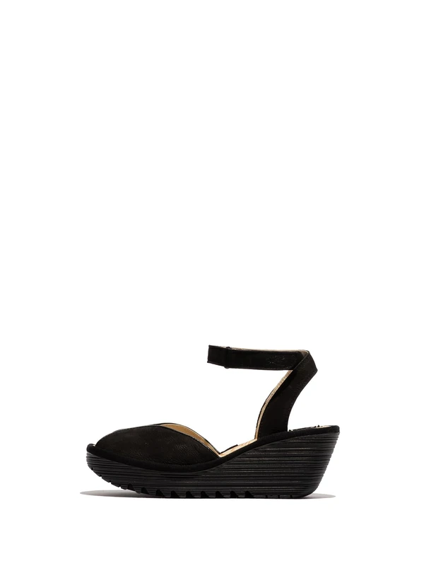 Fly London YAID552FLY Women's Sandal, Black
