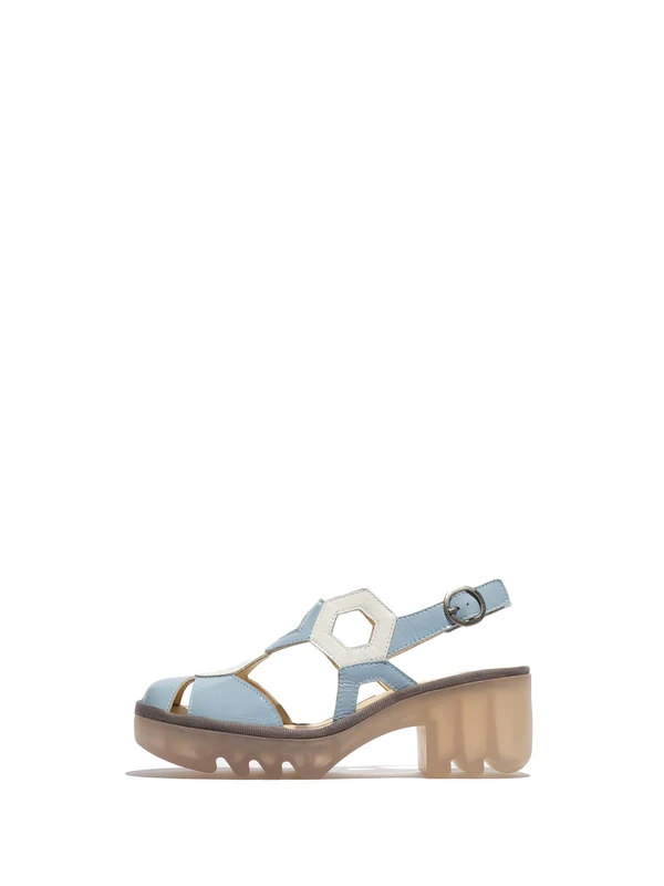 Fly London TRUL582FLY Women's Sandal, Sky blue/white