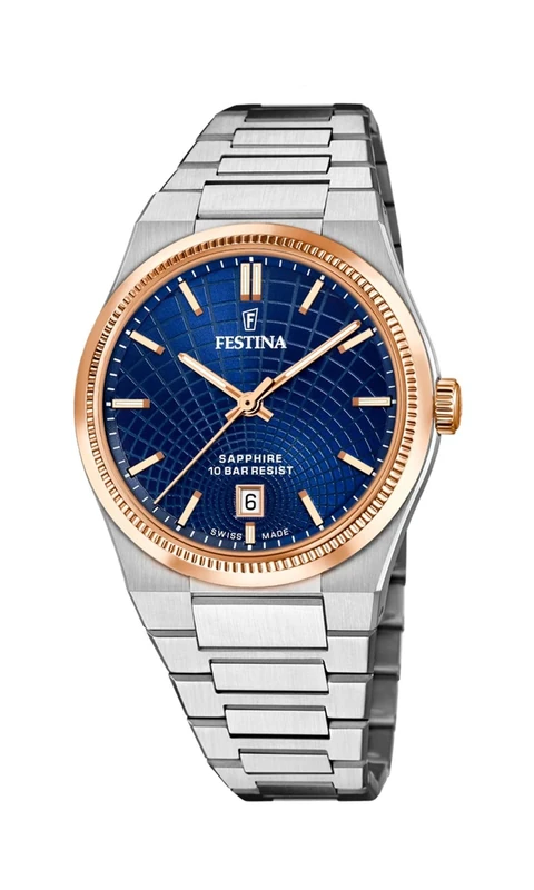 Festina Swiss Made Mens Rose Gold PVD-Plated Steel Watch with Bracelet F20065/2