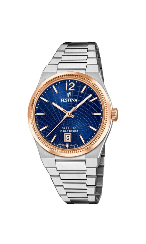 Festina Swiss Made Ladies Rose Gold PVD-Plated Steel Watch with Bracelet F20066/3
