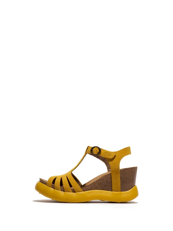 Fly London Women's GAIT959FLY Sandal, Yellow, 4 UK