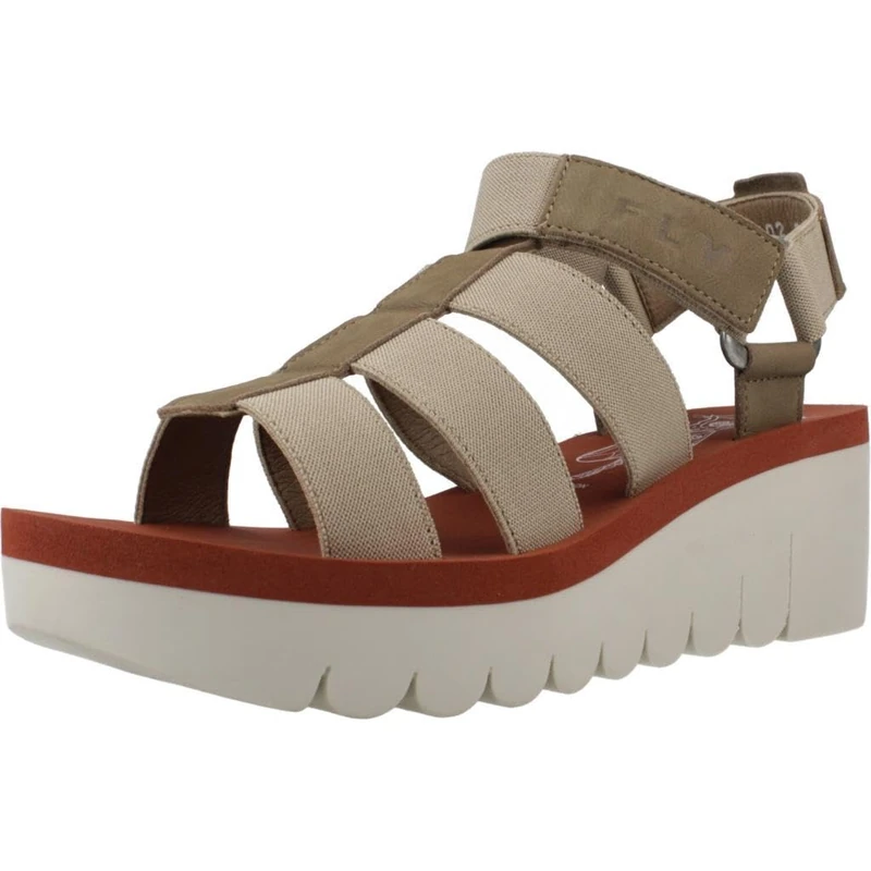 Fly London Women's YOJI198FLY Sandal, Military/Beige/Brick, 4 UK - Image 1
