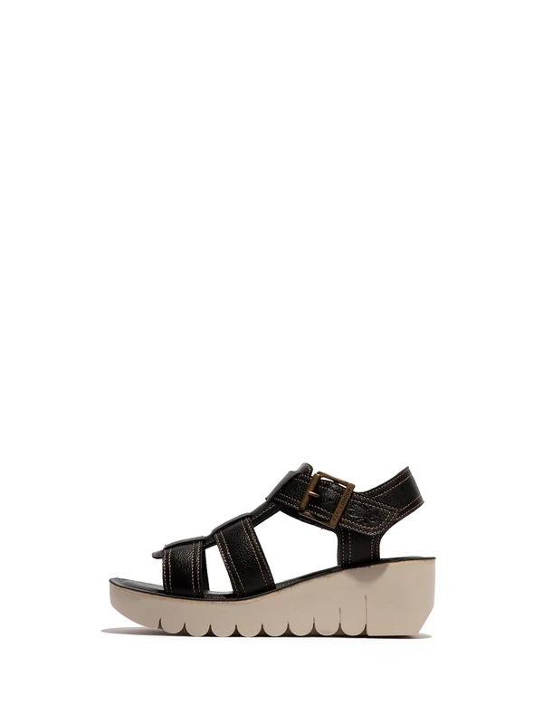 Fly London YUDD236FLY Women's Sandal, Black
