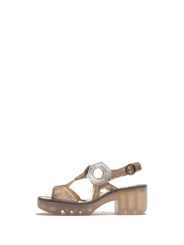 Fly London TEWA573FLY Women's Sandal, Sahara/silver