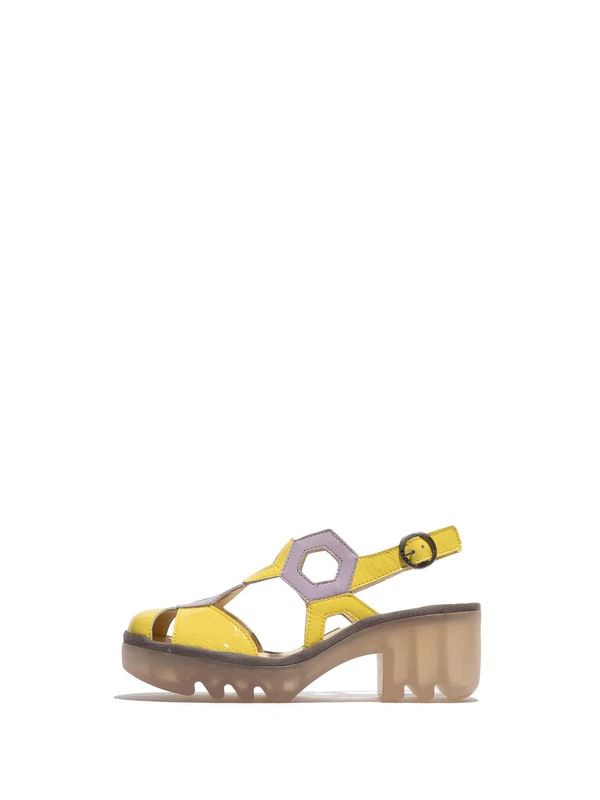 Fly London TRUL582FLY Women's Sandal, Lemon/violet