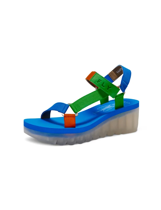 Fly London Women's YEFA726FLY Sandal, Pistachio/Multicolor/azurre, 7 UK