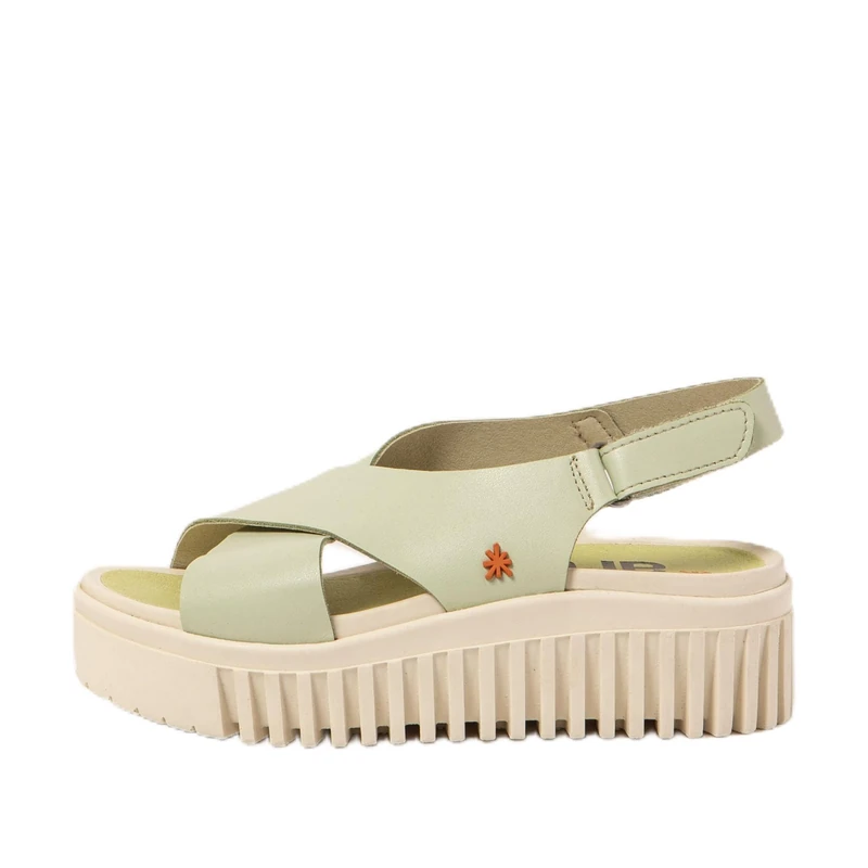 Art Women's 1574 Brighton Flat Sandal, Lime, 9 UK